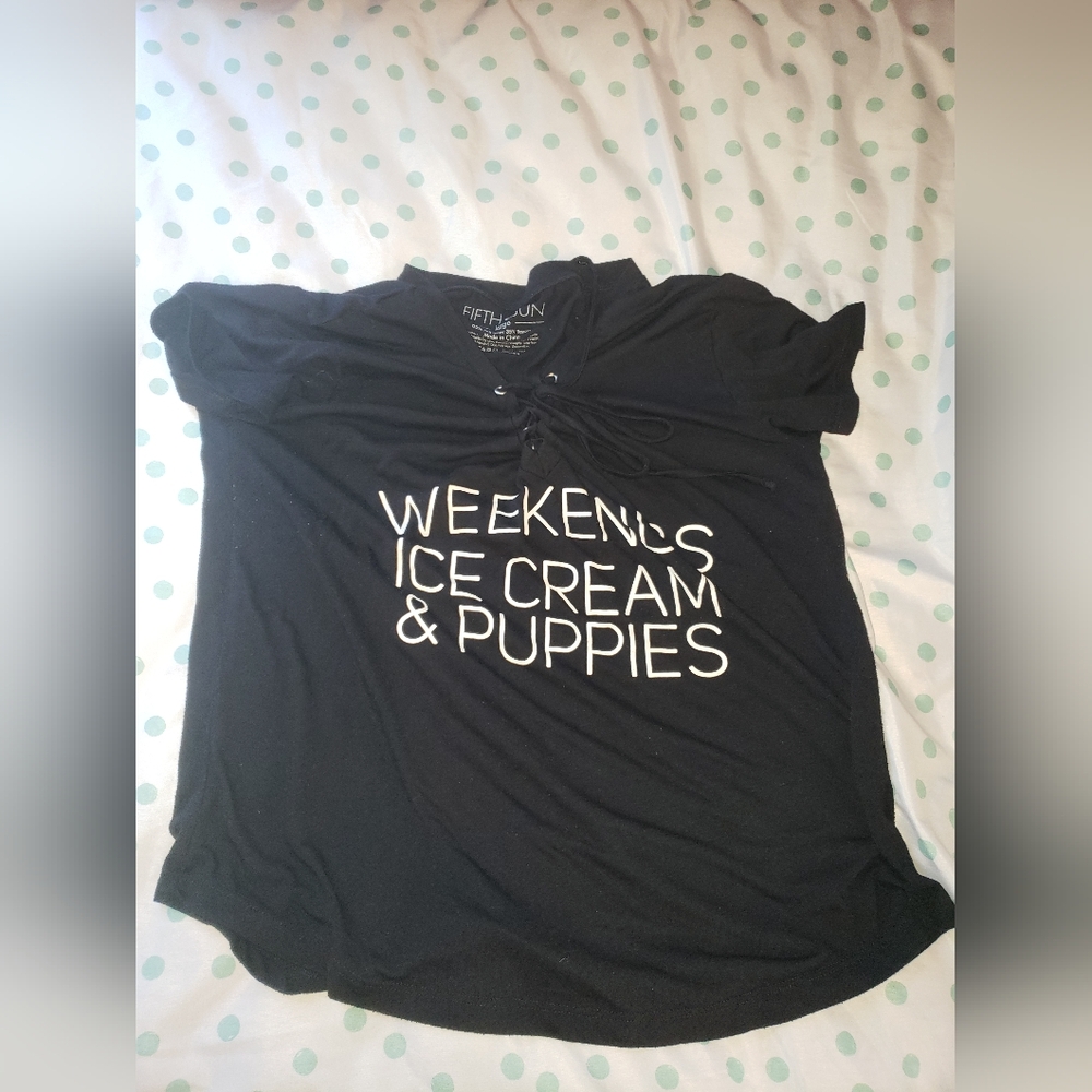 Weekend Ice cream and puppies shirt